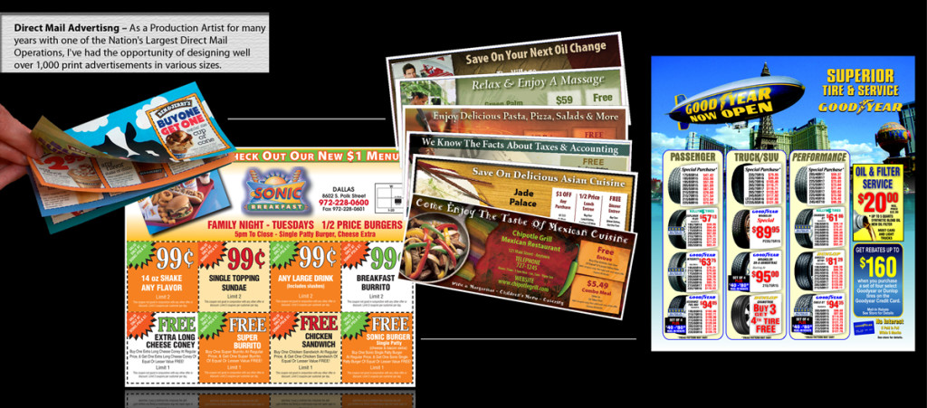 Advertising Design and Layout – Direct Mail pieces